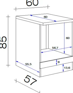 Flex-Well Herdumbauschrank »Nano« (B x H x T) 60 x 85/86 x 60 cm