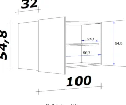 Flex-Well Hängeschrank »Antigua« (B x H x T) 100 x 54,8 x 32 cm