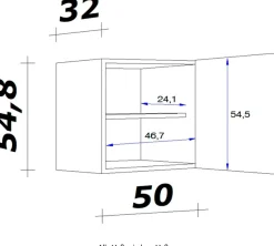 Flex-Well Hängeschrank »Bergen« (B x H x T) 50 x 54,8 x 32 cm