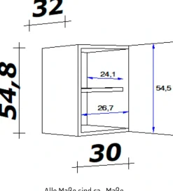 Flex-Well Hängeschrank »Kopenhagen« (B x H x T) 30 x 54,8 x 32 cm