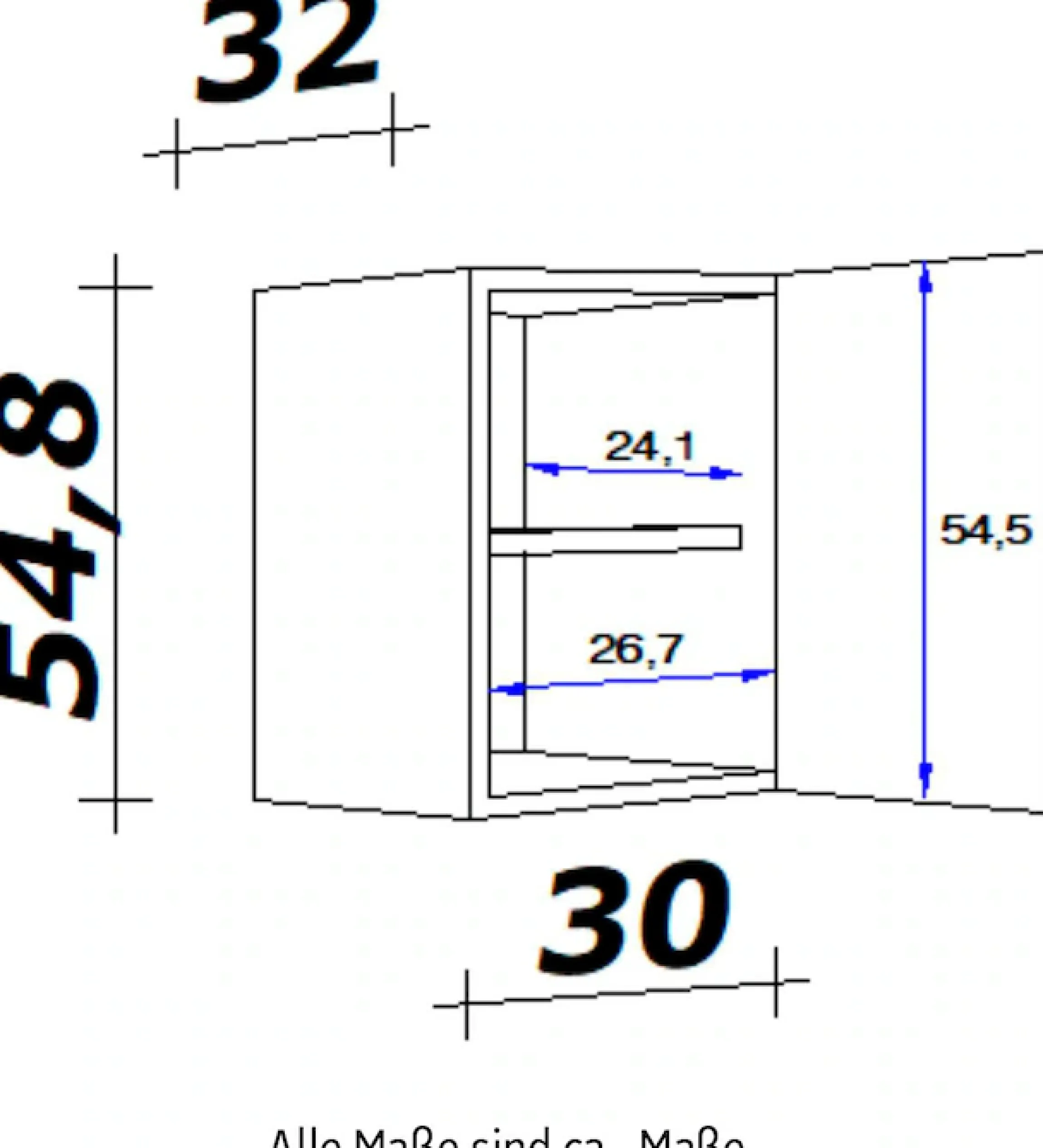 Flex-Well Hängeschrank »Kopenhagen« (B x H x T) 30 x 54,8 x 32 cm