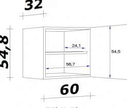 Flex-Well Hängeschrank »Kopenhagen« (B x H x T) 60 x 54,8 x 32 cm