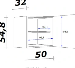 Flex-Well Hängeschrank »Kopenhagen« (B x H x T) 50 x 54,8 x 32 cm