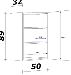 Flex-Well Hängeschrank »Kopenhagen« (B x H x T) 50 x 89 x 32 cm
