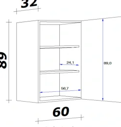 Flex-Well Hängeschrank »Lucca« (B x H x T) 60 x 89 x 32 cm