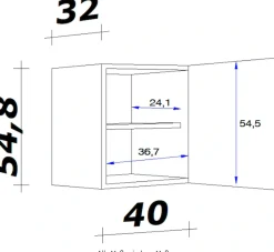Flex-Well Hängeschrank »Vintea« (B x H x T) 40 x 54,8 x 32 cm, mit Metallgriffen