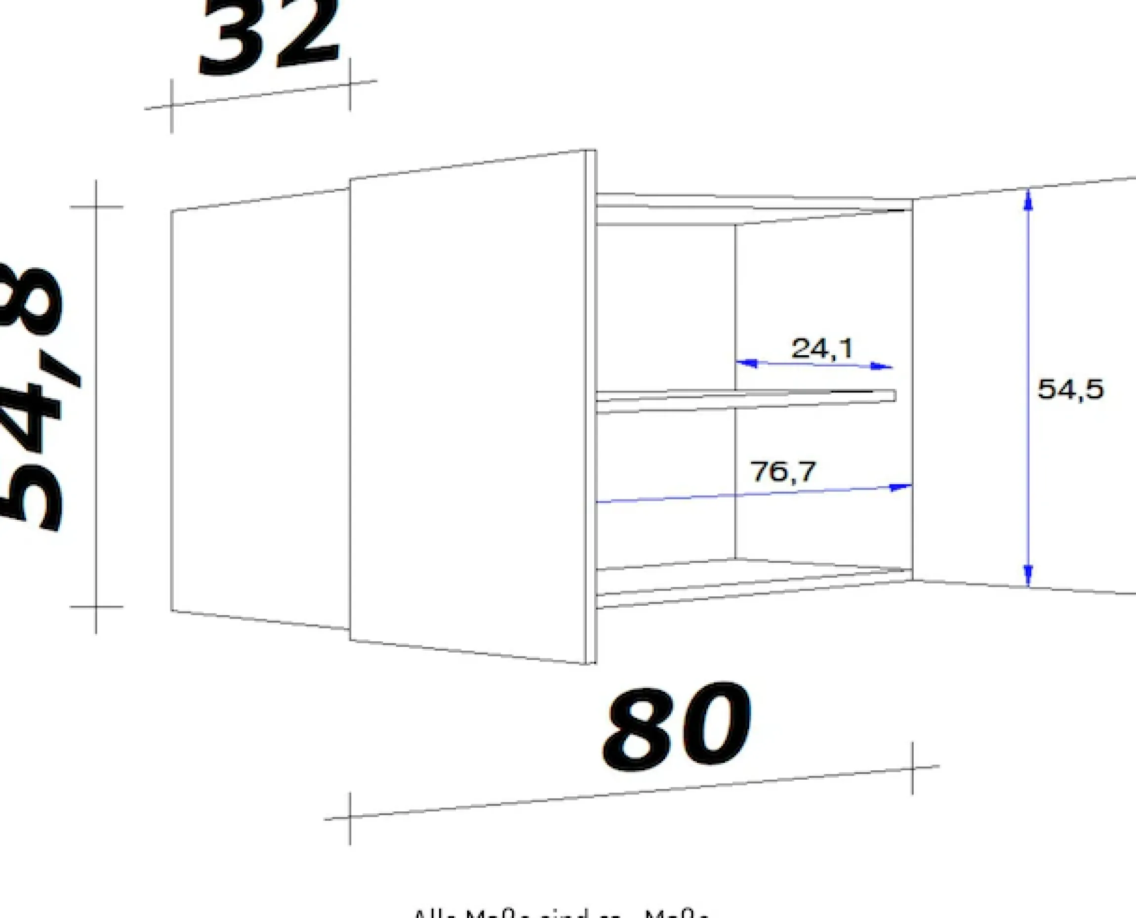 Flex-Well Hängeschrank »Vintea« (B x H x T) 80 x 54,8 x 32 cm, mit Metallgriffen