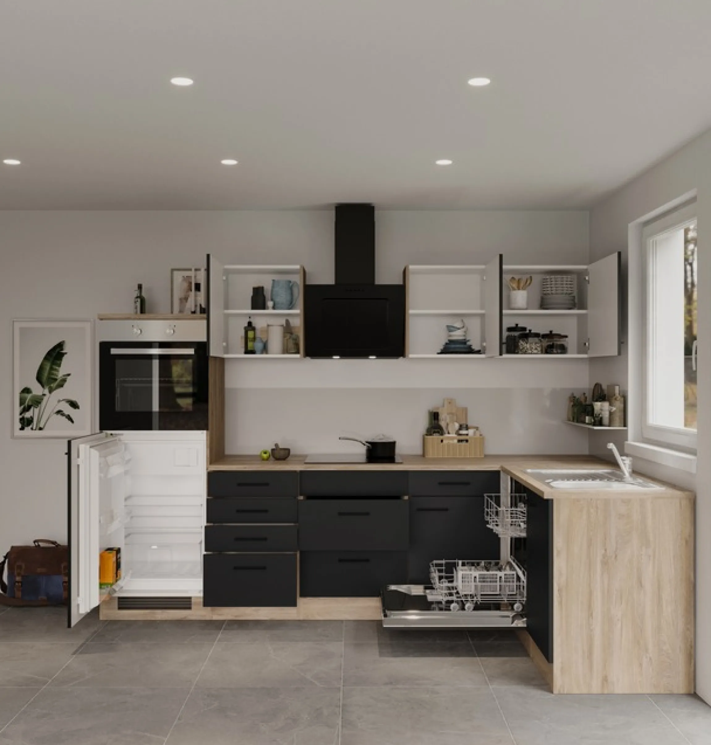 Flex-Well Küche »Capri« mit und ohne E-Geräten erhältlich, Gesamtbreite 280x170 cm