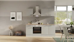 Flex-Well Küche »Lund« mit E-Geräten, Gesamtbreite 210 cm,glänzende Fronten