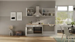 Flex-Well Küche »Lund« mit E-Geräten, Gesamtbreite 210 cm,glänzende Fronten