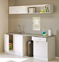 Flex-Well Küchenzeile »LUCCA, 6-teilig, Hauswirtschaftsraum, Hobbyraum, Küche, Breite 210 cm« Set, bestehend aus: 2x Unterschrank, 2x Hängeschrank, Arbeitsplatte + Spüle,Kombination aus 4 Möbelteilen inkl. Arbeitsplatte und Einbauspüle