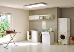 Flex-Well Küchenzeile »LUCCA, 6-teilig, Hauswirtschaftsraum, Hobbyraum, Küche, Breite 210 cm« Set, bestehend aus: 2x Unterschrank, 2x Hängeschrank, Arbeitsplatte + Spüle,Kombination aus 4 Möbelteilen inkl. Arbeitsplatte und Einbauspüle