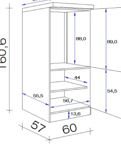 Flex-Well Küchenzeile »Morena« 60 cm breit, inklusive Kühlschrank
