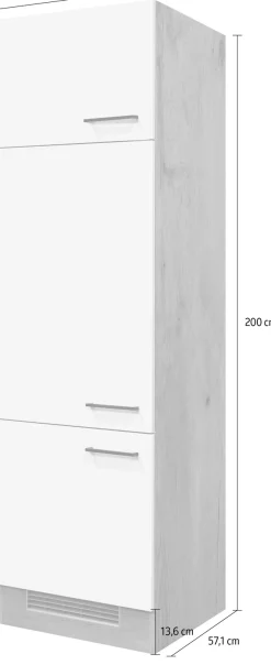 Flex-Well Küchenzeile »Morena« 60 cm breit, 200 cm hoch, inklusive Kühlschrank