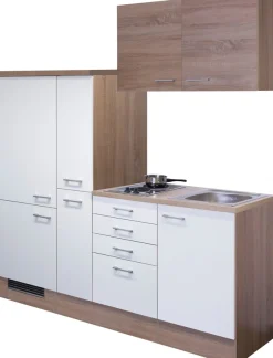 Flex-Well Küchenzeile »Samoa« Gesamtbreite 190 cm, mit Apothekerschrank, mit Einbau-Kühlschrank etc.