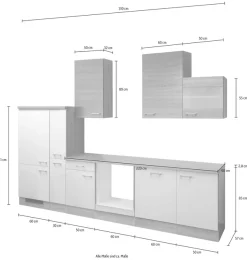 Flex-Well Küchenzeile »Samoa, ohne E-Geräte« L-310-2609-000-SAMOA,Gesamtbreite 310 cm