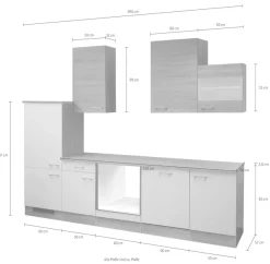 Flex-Well Küchenzeile »Samoa, ohne E-Geräte« L-280-2305-022-SAMOA,Gesamtbreite 280 cm