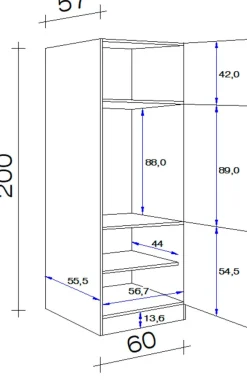 Flex-Well Küchenzeile »Vintea« 60 cm breit, 200 cm hoch, inklusive Kühlschrank