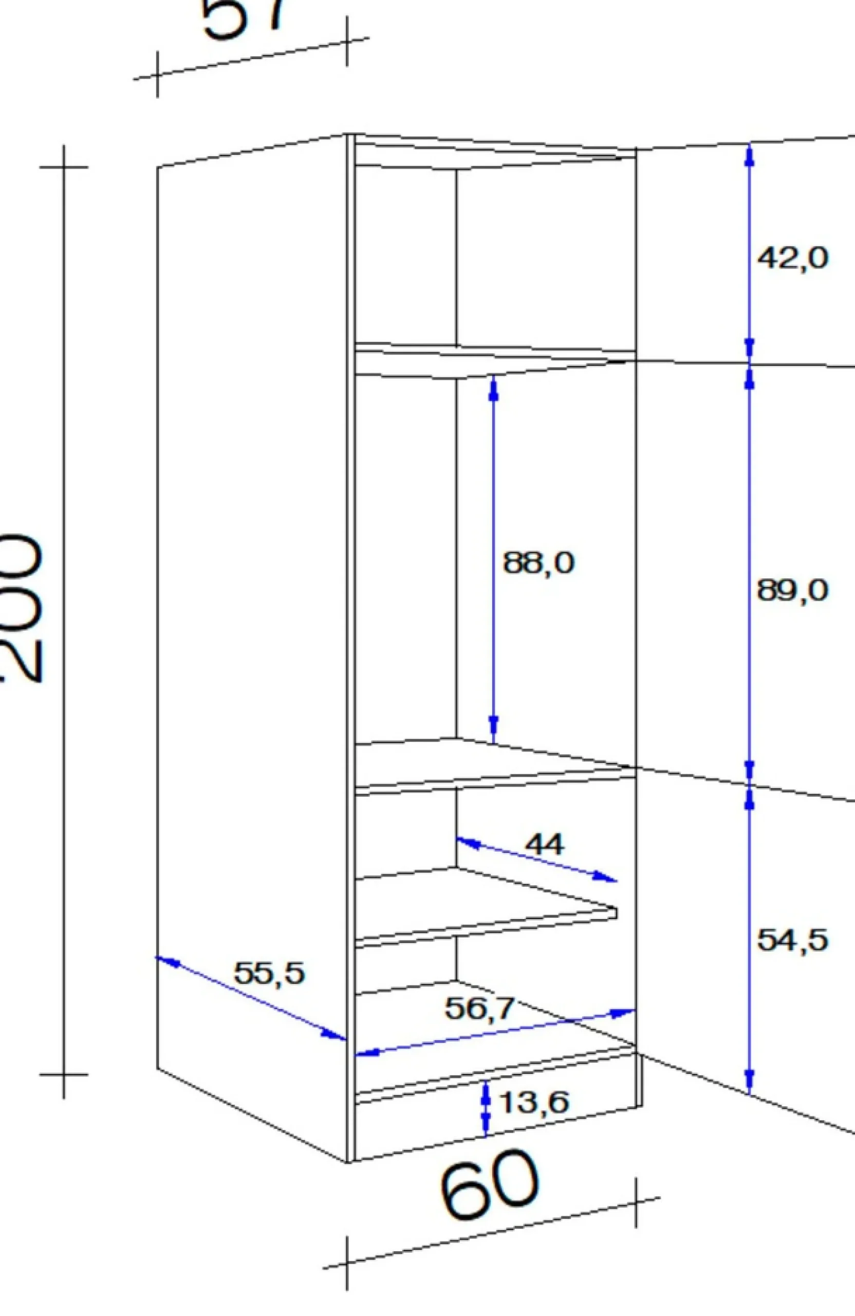 Flex-Well Küchenzeile »Vintea« 60 cm breit, 200 cm hoch, inklusive Kühlschrank