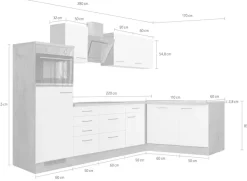 Flex-Well Küchenzeile »Vintea« wahlweise mit E-Geräten, Gesamtbreite 280x170 cm