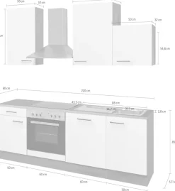 Flex-Well Küchenzeile »Vintea« wahlweise mit E-Geräten, Gesamtbreite 220 cm
