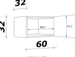 Flex-Well Kurzhängeschrank »Lucca« (B x H x T) 60 x 32 x 32 cm