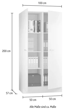 Flex-Well Mehrzweckschrank-Set »LUCCA, 2-teilig, Büro, Ankleide, Küche oder Werkstatt.., Breite 100 cm« Komplett-Set, bestehend aus: 2 Vorratsschränken mit jeweils 4 großen Fächern, 2 Stk. tlg.