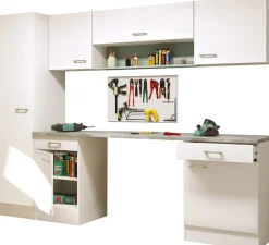 Flex-Well Mehrzweckschrank-Set »LUCCA, 8-teilig, Hauswirtschaft-, Hobby/Werkraum, Küche, Breite 260 cm« Komplett-Set, bestehend aus: 2x Unter-, 3x Ober- und 1x Hochschrank, Regal+APL, 8 Stk. tlg.