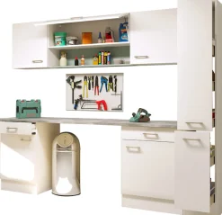 Flex-Well Mehrzweckschrank-Set »LUCCA, 8-teilig, Hauswirtschaft-, Hobby/Werkraum, Küche, Breite 240 cm« Komplett-Set, bestehend aus: 2x Unter-, 3x Ober- und 1x Auszugsschrank, Regal+APL, 8 Stk. tlg.