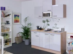Flex-Well Pantryküche »Florenz« Gesamtbreite 150cm, mit Mikrowelle und Kochfeld, viele Farbenvarianten