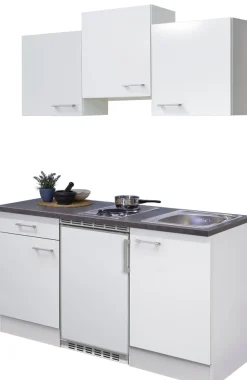 Flex-Well Pantryküche »Lucca« Breite 150,5 cm, mit Unterbau-Kühlschrank, Kochfeld und Spüle