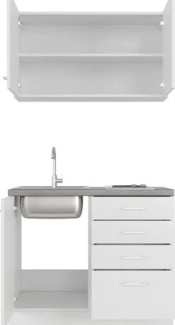 Flex-Well Pantryküche »Lucca« Breite 100 cm, mit Kochfeld und Spüle, in weiteren Farben erhältlich