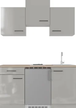 Flex-Well Pantryküche »Lund« mit E-Geräten, Gesamtbreite 150,5 cm, gänzende Fronten