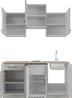 Flex-Well Pantryküche »Lund« mit E-Geräten, Gesamtbreite 150,5 cm, gänzende Fronten