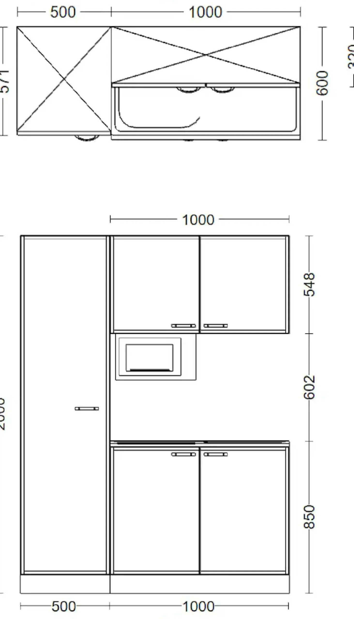 Flex-Well Pantryküche »Morena« Gesamtbreite 150 cm, mit großem Vorratsschrank und Mikrowelle etc.