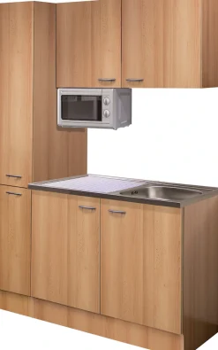 Flex-Well Pantryküche »Nano« Gesamtbreite 130 cm, mit Apothekerschrank und Mikrowelle, etc.