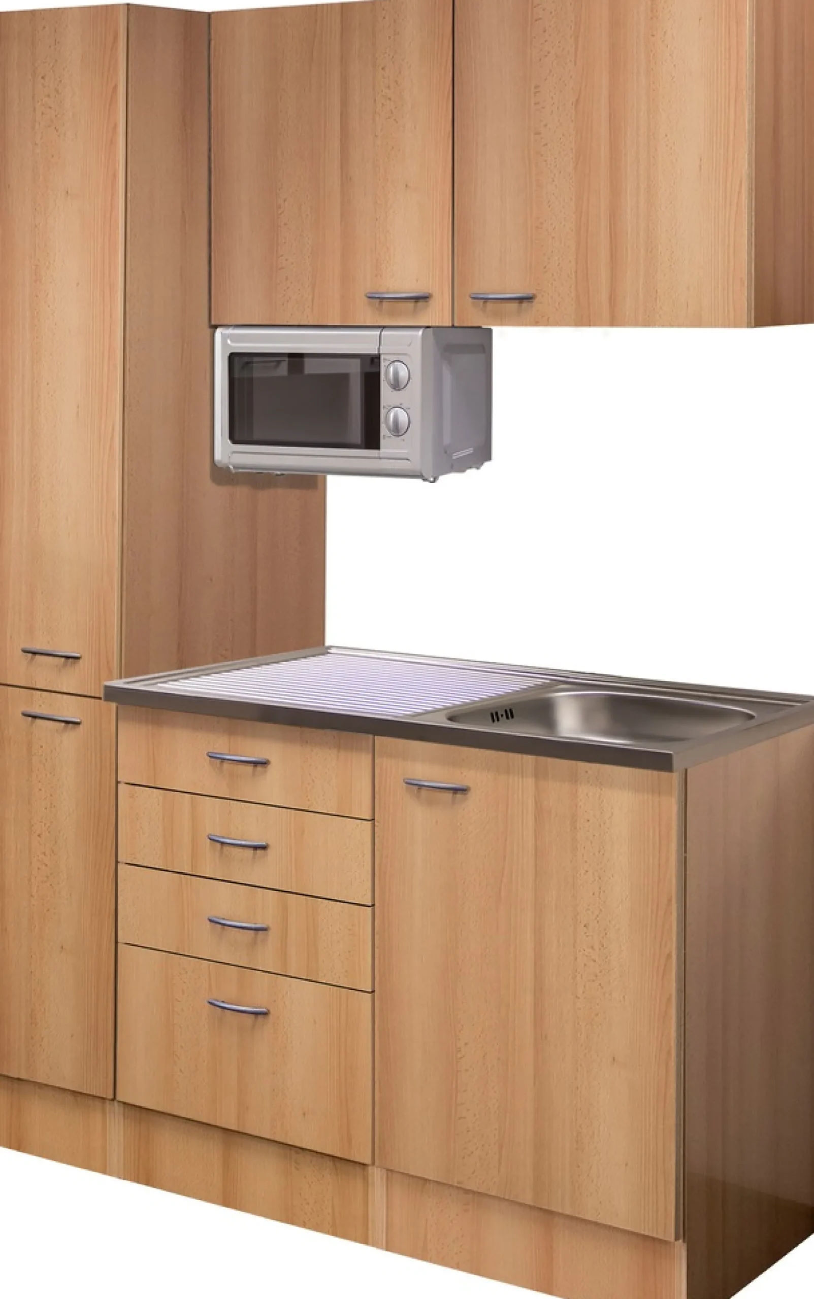 Flex-Well Pantryküche »Nano« Gesamtbreite 130 cm, mit Apothekerschrank und Mikrowelle etc.
