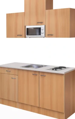 Flex-Well Pantryküche »Nano« Gesamtbreite 150cm, mit Mikrowelle und Kochfeld, viele Farbenvarianten