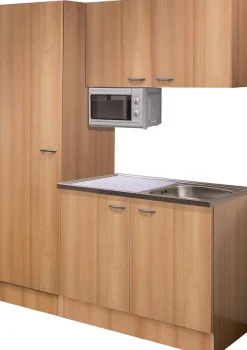 Flex-Well Pantryküche »Nano« Gesamtbreite 150 cm, mit großem Vorratsschrank und Mikrowelle etc.