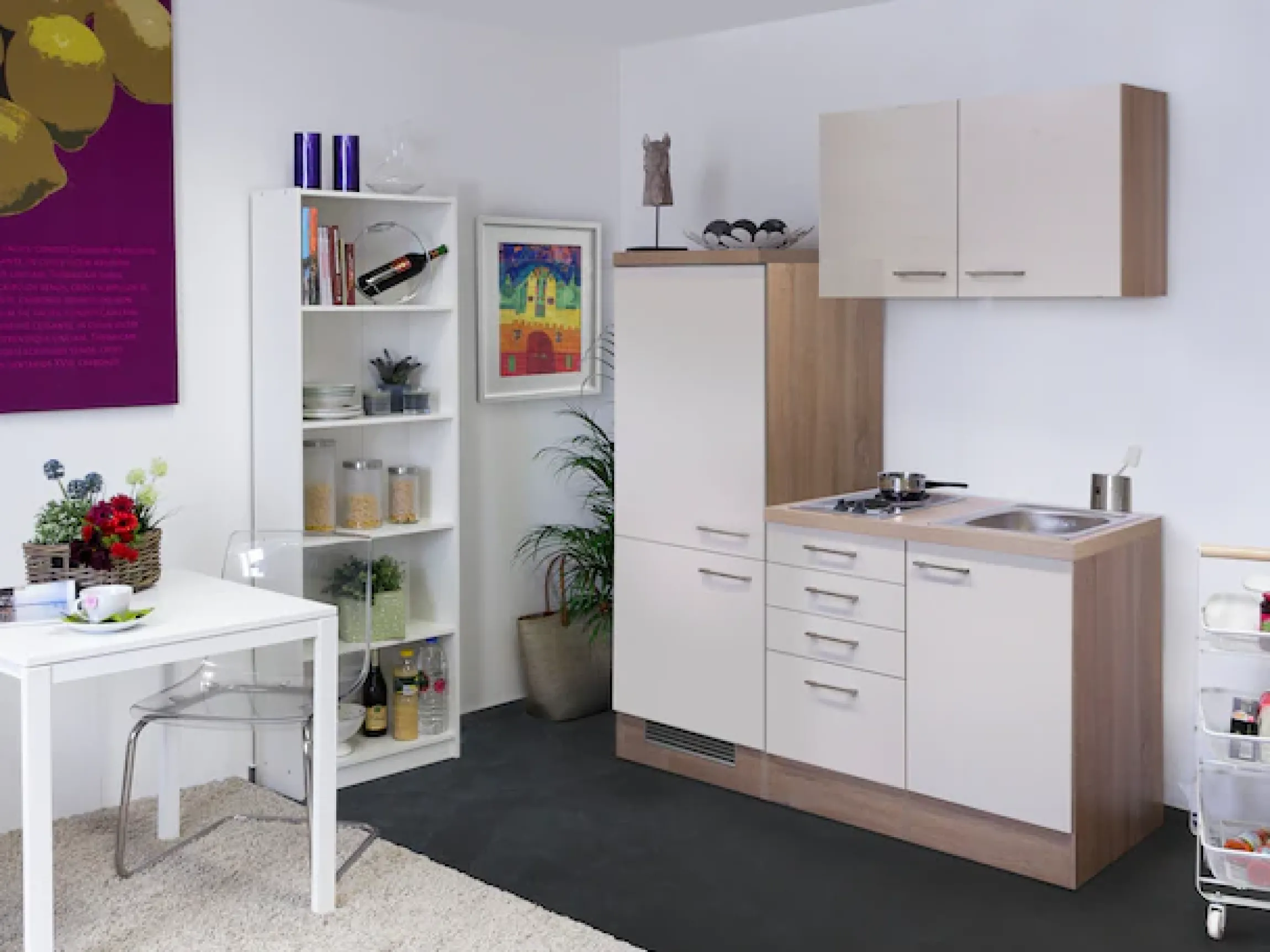 Flex-Well Pantryküche »Nepal« Gesamtbreite 160 cm, mit Schubkastenschrank und Kochfeld etc.