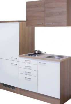 Flex-Well Pantryküche »Samoa« Gesamtbreite 160 cm, mit Einbau-Kühlschrank, Kochfeld und Spüle etc.