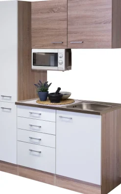 Flex-Well Pantryküche »Samoa« Gesamtbreite 130 cm, mit Apothekerschrank und Mikrowelle etc.