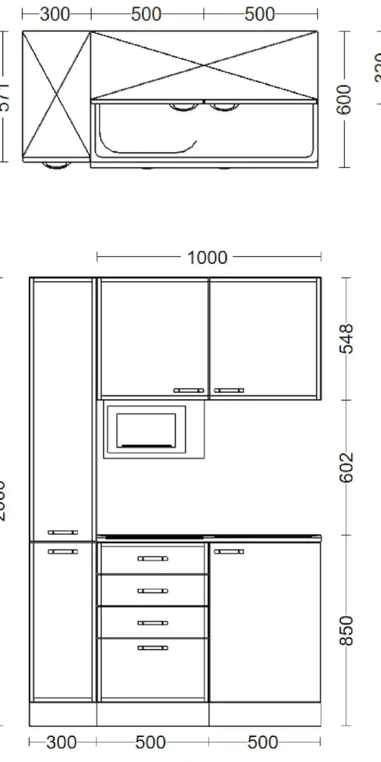 Flex-Well Pantryküche »Samoa« Gesamtbreite 130 cm, mit Apothekerschrank und Mikrowelle etc.