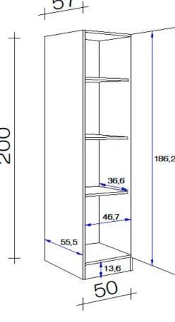 Flex-Well Seitenschrank »Antigua« (B x H x T) 50 x 200 x 57 cm, für viel Stauraum