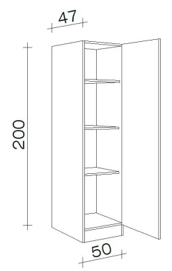 Flex-Well Seitenschrank »Bergen« (B x H x T) 50 x 200 x 47 cm, für viel Stauraum