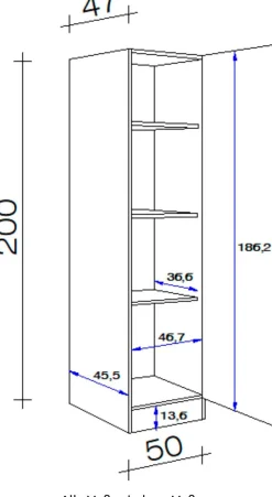 Flex-Well Seitenschrank »Bergen« (B x H x T) 50 x 200 x 47 cm, für viel Stauraum