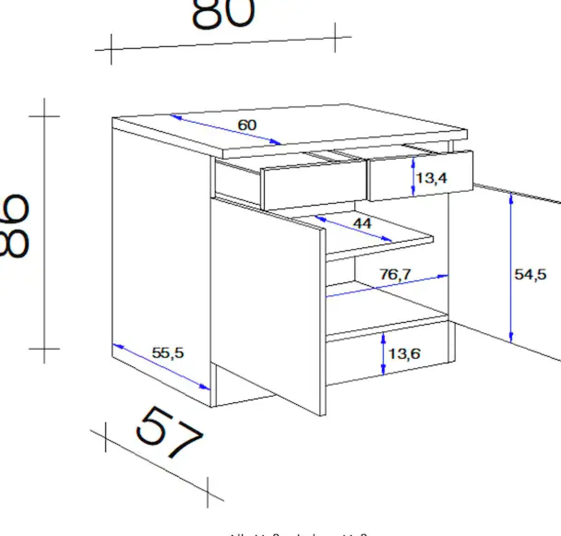 Flex-Well Unterschrank »Antigua« (B x H x T) 80 x 86 x 60 cm, für viel Stauraum