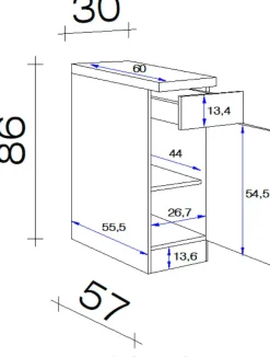 Flex-Well Unterschrank »Antigua« (B x H x T) 30 x 86 x 60 cm