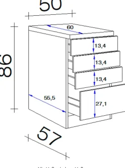 Flex-Well Unterschrank »Antigua« (B x H x T) 50 x 86 x 60 cm, mit praktischen Schubkästen