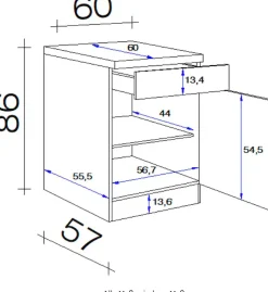 Flex-Well Unterschrank »Antigua« (B x H x T) 60 x 86 x 60 cm